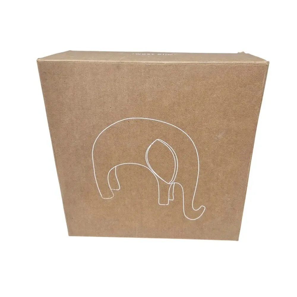 NEW West Elm Elephant Christmas Stocking Holder Silver Modern Minimalist Heavy